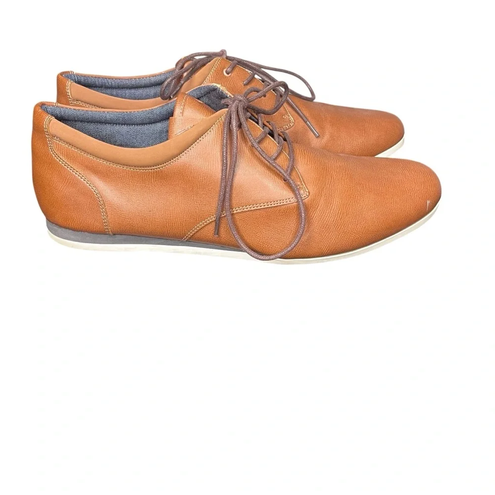 Aldo Men's Brown Leather Oxfords Size 11 - Picture 1 of 8